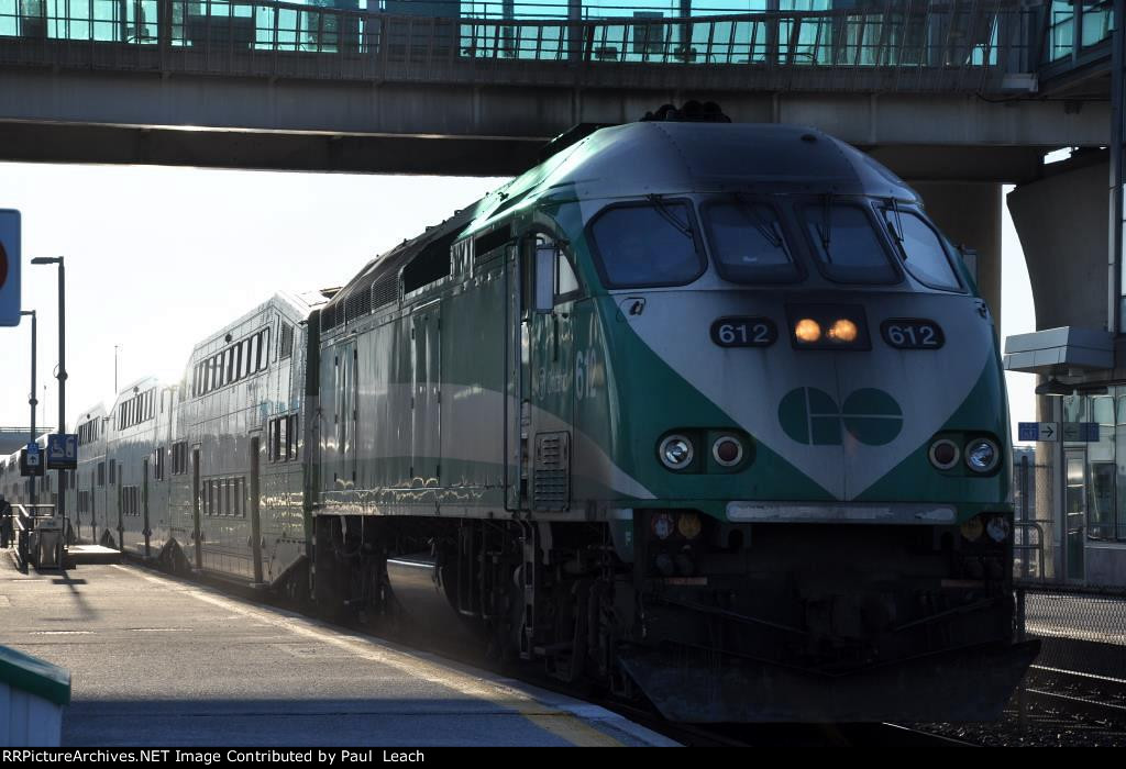 Commuter comes into the station